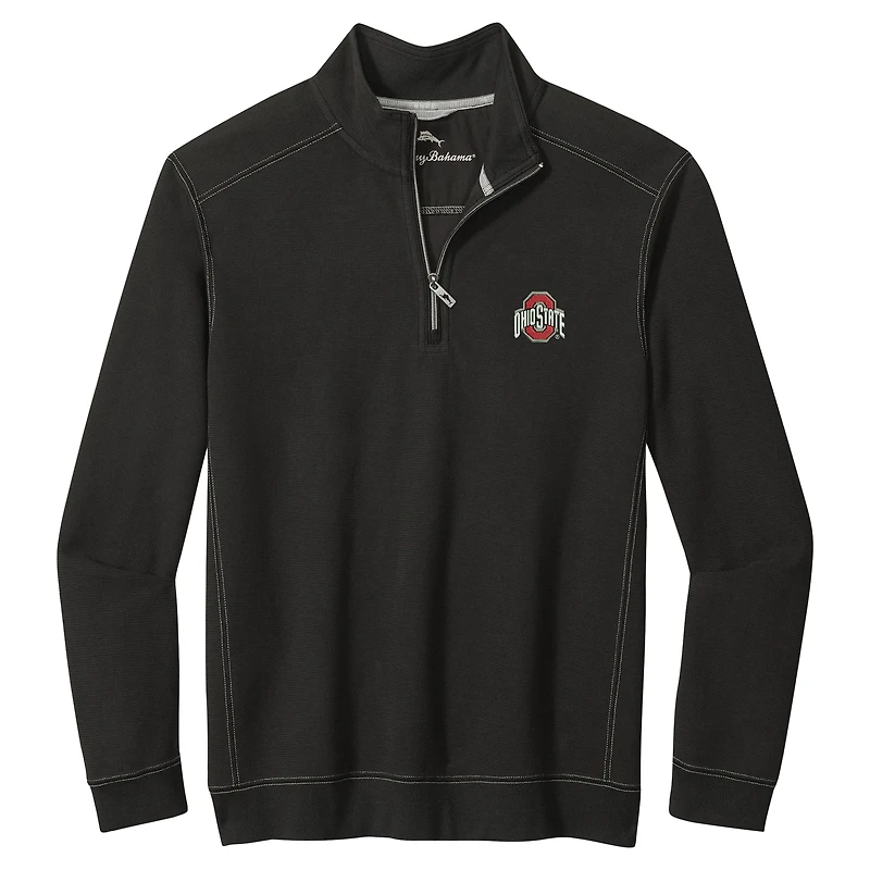 Men's Tommy Bahama Black Ohio State Buckeyes Montego Bay Half-Zip Jacket