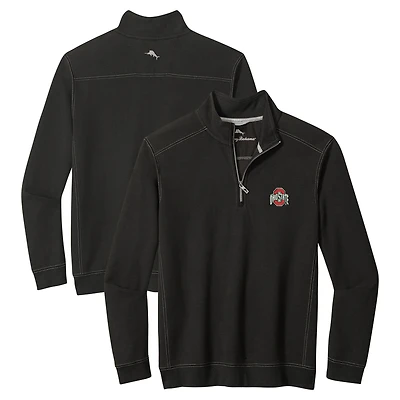 Veste mi-zip Tommy Bahama noire pour homme, Ohio State Buckeyes Montego Bay