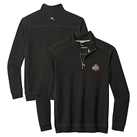 Veste mi-zip Tommy Bahama noire pour homme, Ohio State Buckeyes Montego Bay