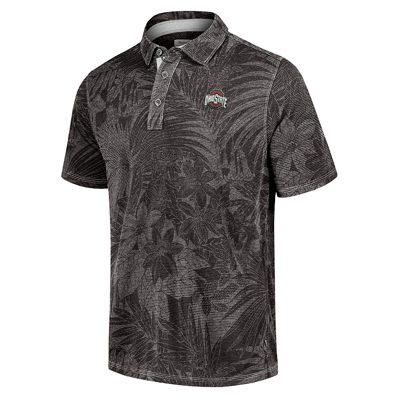 Polo Tommy Bahama noir pour homme des Ohio State Buckeyes Sport Santiago Paradise