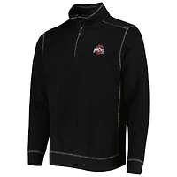 Men's Tommy Bahama Black Ohio State Buckeyes Sport Tobago Bay Tri-Blend Mock Neck Half-Zip Jacket