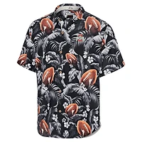 Chemise boutonnée noire Tommy Bahama pour homme Ohio State Buckeyes Veracruz Cay First Down Blooms