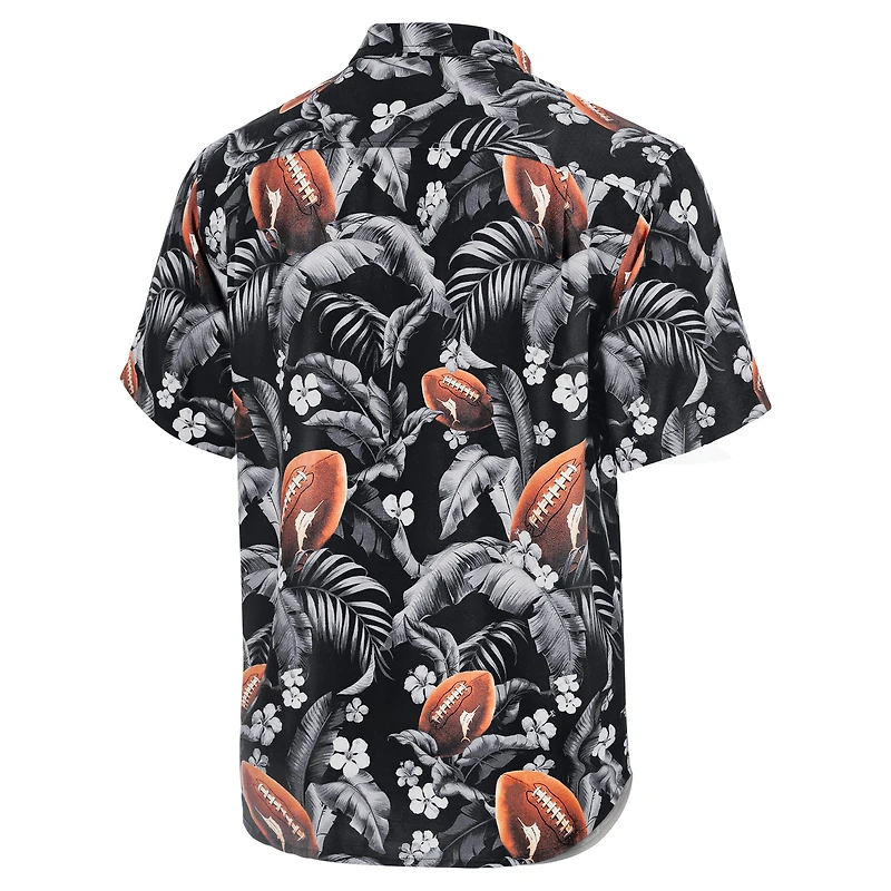 Chemise boutonnée noire Tommy Bahama pour homme Ohio State Buckeyes Veracruz Cay First Down Blooms