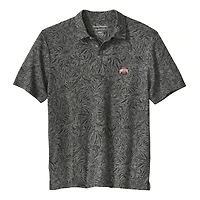 Men's Tommy Bahama  Gray Ohio State Buckeyes IslandZone Wild Hibiscus Tri-Blend Polo