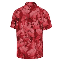 Men's Tommy Bahama Scarlet Ohio State Buckeyes Big & Tall Coast Nuevo Fronds IslandZone Button-Up Shirt
