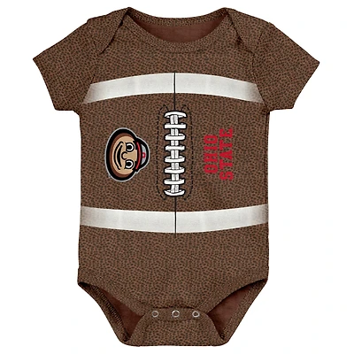 Body de football marron Ohio State Buckeyes Catch Me pour nouveau-né et bébé