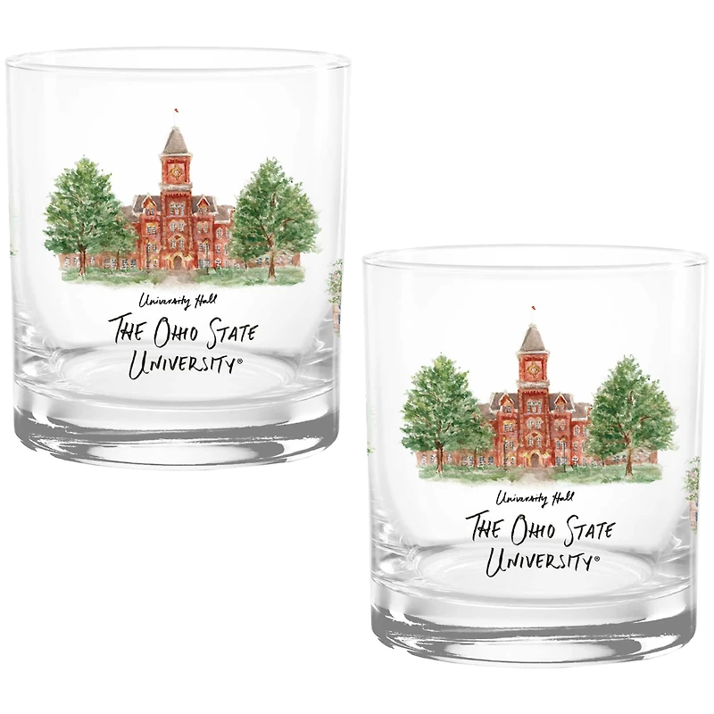 Ohio State Buckeyes 16oz. Laura Wilcox University Hall Two-Piece Rocks Glass Set