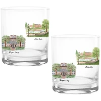 Ensemble de deux verres à whisky Ohio State Buckeyes 473 ml (16 oz) Laura Wilcox University Hall