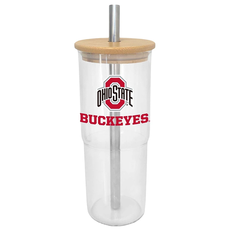 Verre à vin en verre de 24 oz des Buckeyes de l'État de l'Ohio