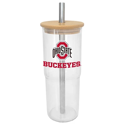 Verre à vin en verre de 24 oz des Buckeyes de l'État de l'Ohio