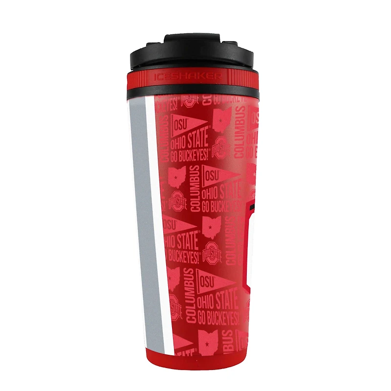 Bouteille shaker en acier inoxydable 4D de 26 oz des Ohio State Buckeyes