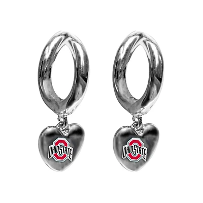 Ohio State Buckeyes Hibiscus Hoop Earrings