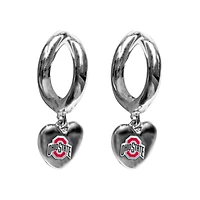 Ohio State Buckeyes Hibiscus Hoop Earrings