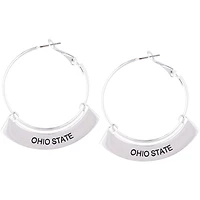 Ohio State Buckeyes Weller Silver Hoop Earrings