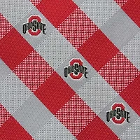 Cravate tissée à carreaux Ohio State Buckeyes - Écarlate/Gris