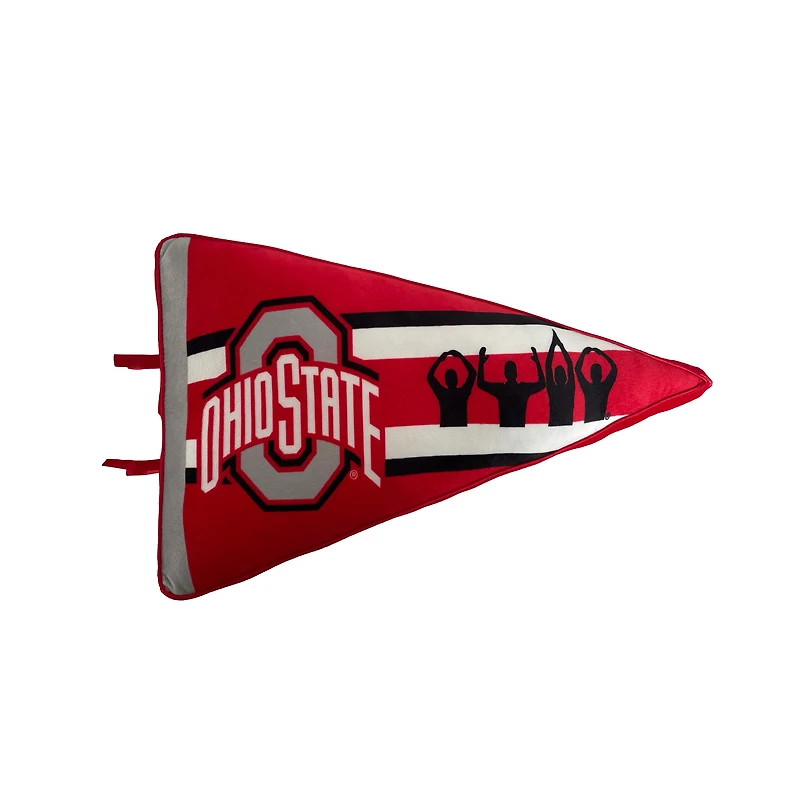 Coussin à fanions Pegasus Ohio State Buckeyes à rayures demi-lune