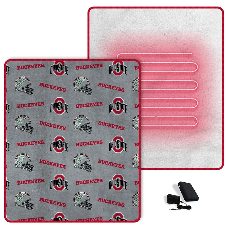 Couverture chauffante Pegasus Ohio State Buckeyes Scattered Logos 60" x 70"