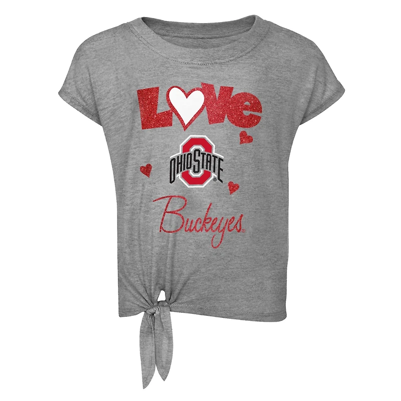 Preschool & Toddler Heathered Gray/Scarlet Ohio State Buckeyes Forever Love T-Shirt Leggings Set