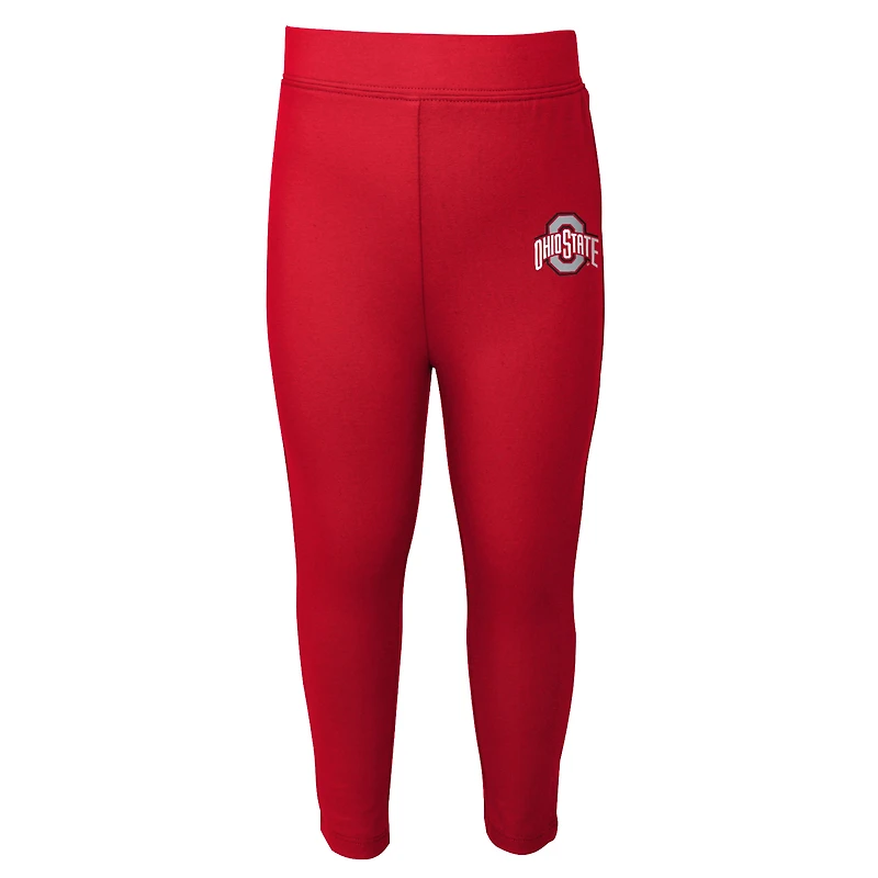 Preschool & Toddler Heathered Gray/Scarlet Ohio State Buckeyes Forever Love T-Shirt Leggings Set