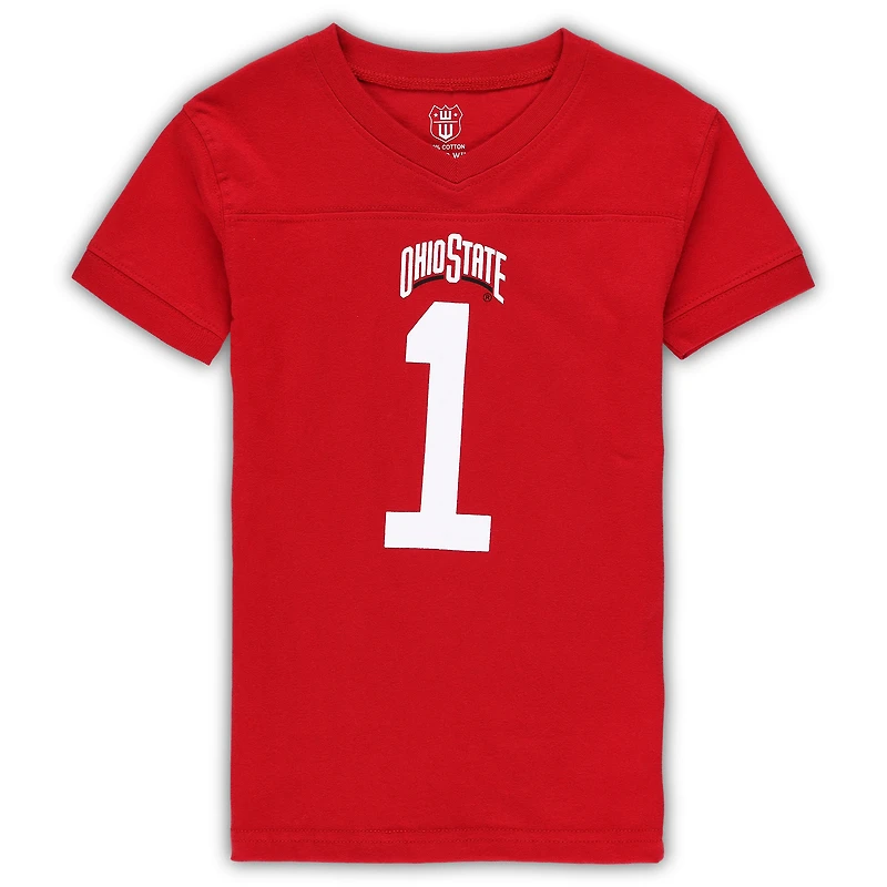 Preschool Wes & Willy Scarlet Ohio State Buckeyes Football Pajama Set