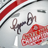 Ryan Day Ohio State Buckeyes Autographed 2024 College Football Playoff National Champions Logo Riddell Speed Mini Helmet