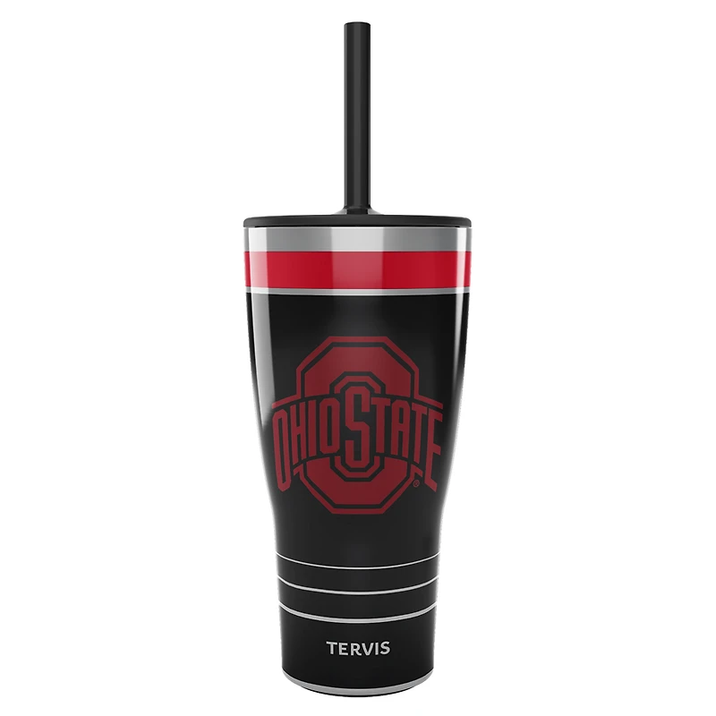 Tervis Buckeyes de l'État de l'Ohio 30oz. Gobelet de jeu de nuit avec paille
