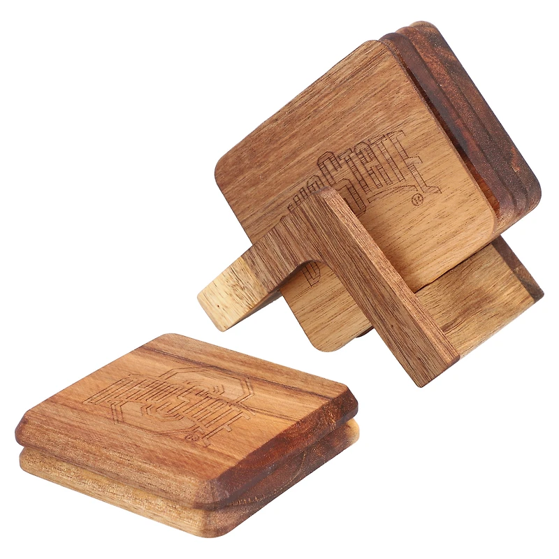The Memory Company Ohio State Buckeyes 6-Pack Acacia Wood Coaster Set