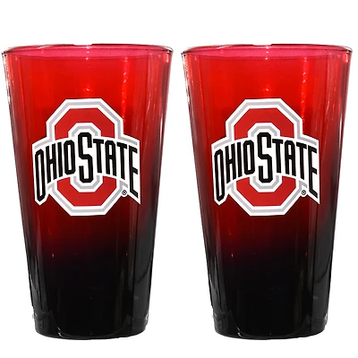 The Memory Company Ohio State Buckeyes Two-Pack 16oz. Ombre Pint Glass Set