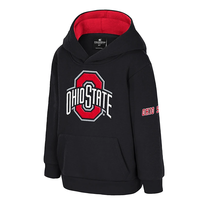 Sweat à capuche en polaire grand logo Ohio State Buckeyes, couleur anthracite, pour tout-petits