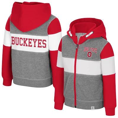 Toddler Colosseum Heather Gray Ohio State Buckeyes Bert Full-Zip Hoodie