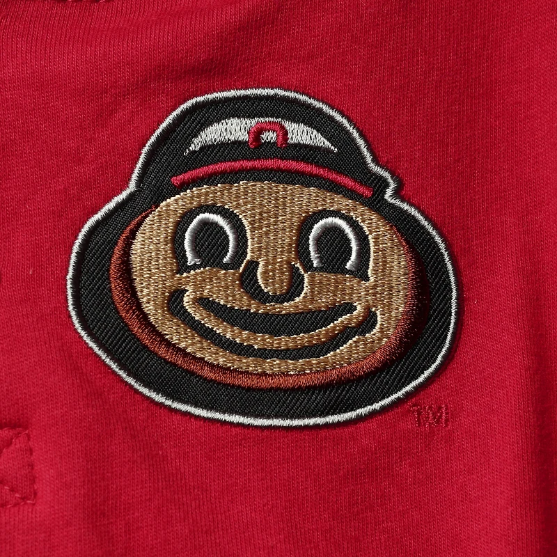 Ensemble sweat à capuche et pantalon de survêtement Colosseum pour tout-petit, motif coquelicots Ohio State Buckeyes, écarlate/gris chiné