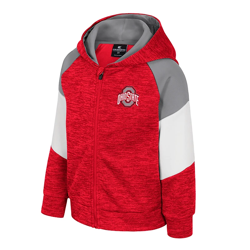 Toddler Colosseum Scarlet Ohio State Buckeyes Spirit Hollow Full-Zip Hoodie