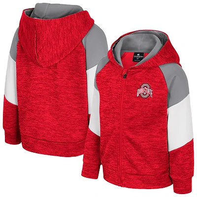 Sweat à capuche zippé pour tout-petits Colosseum Scarlet Ohio State Buckeyes Spirit Hollow