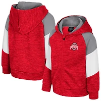 Sweat à capuche zippé pour tout-petits Colosseum Scarlet Ohio State Buckeyes Spirit Hollow