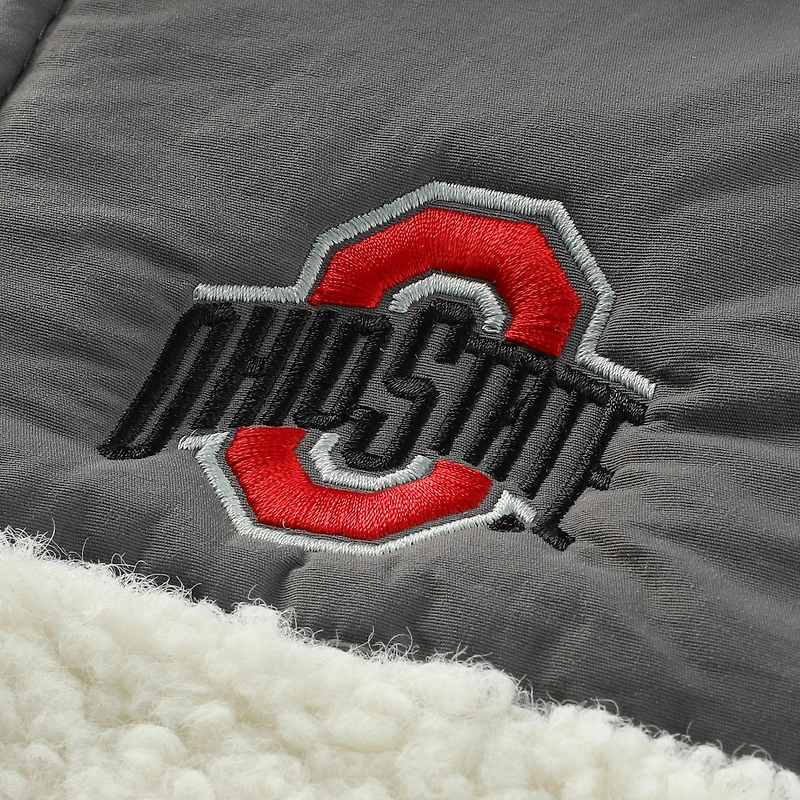 Veste en sherpa Teddy Buckeyes de l'Ohio State pour tout-petits, couleur anthracite