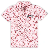 Toddler Garb White Ohio State Buckeyes Earnest Allover Print Polo
