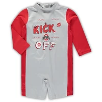 Toddler Gray/Scarlet Ohio State Buckeyes Wave Runner Wetsuit