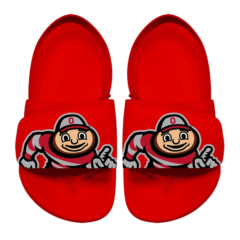 Toddler ISlide Red Ohio State Buckeyes Mascot Slide Sandals