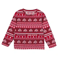 Toddler Outerstuff  Scarlet Ohio State Buckeyes Ugly Sweater Pajama Set