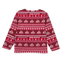 Toddler Outerstuff  Scarlet Ohio State Buckeyes Ugly Sweater Pajama Set
