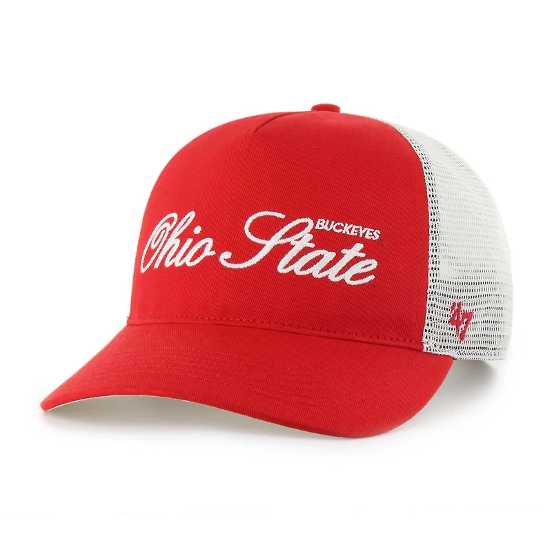 Unisex '47 Scarlet Ohio State Buckeyes Contemporary Basics Foundation Trucker Hitch Adjustable Hat