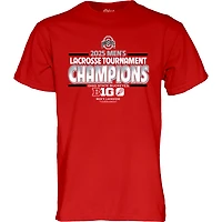 Unisex Blue 84 Scarlet Ohio State Buckeyes 2025 Big Ten Men's Lacrosse Conference Tournament Champions T-Shirt