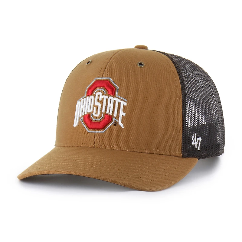 Unisex Carhartt x '47 Brown Ohio State Buckeyes Trucker Adjustable Hat