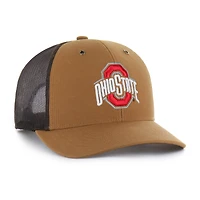 Casquette unisexe Carhartt x '47 marron Ohio State Buckeyes Trucker ajustable