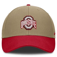 Casquette unisexe Nike beige/écarlate Ohio State Buckeyes Primetime Rise Dri-FIT ajustable