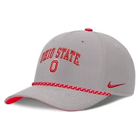 Casquette unisexe Nike grise Ohio State Buckeyes Primetime Rise Rope ajustable