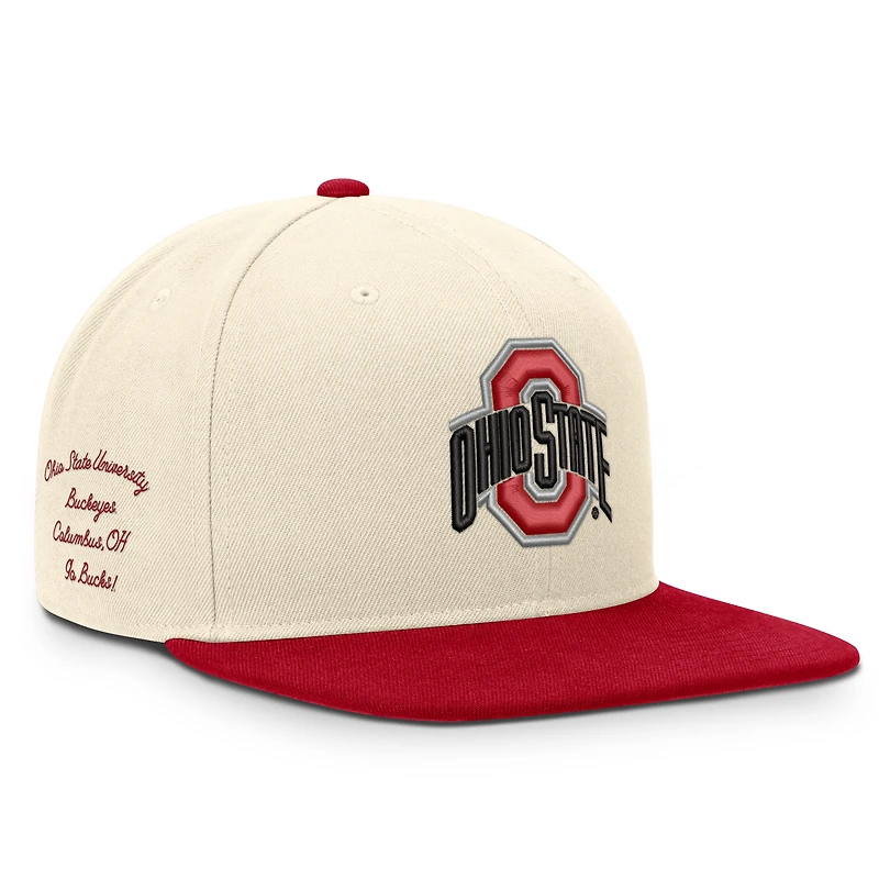 Unisex Nike  Natural/Scarlet Ohio State Buckeyes Campus Prep Snapback Hat