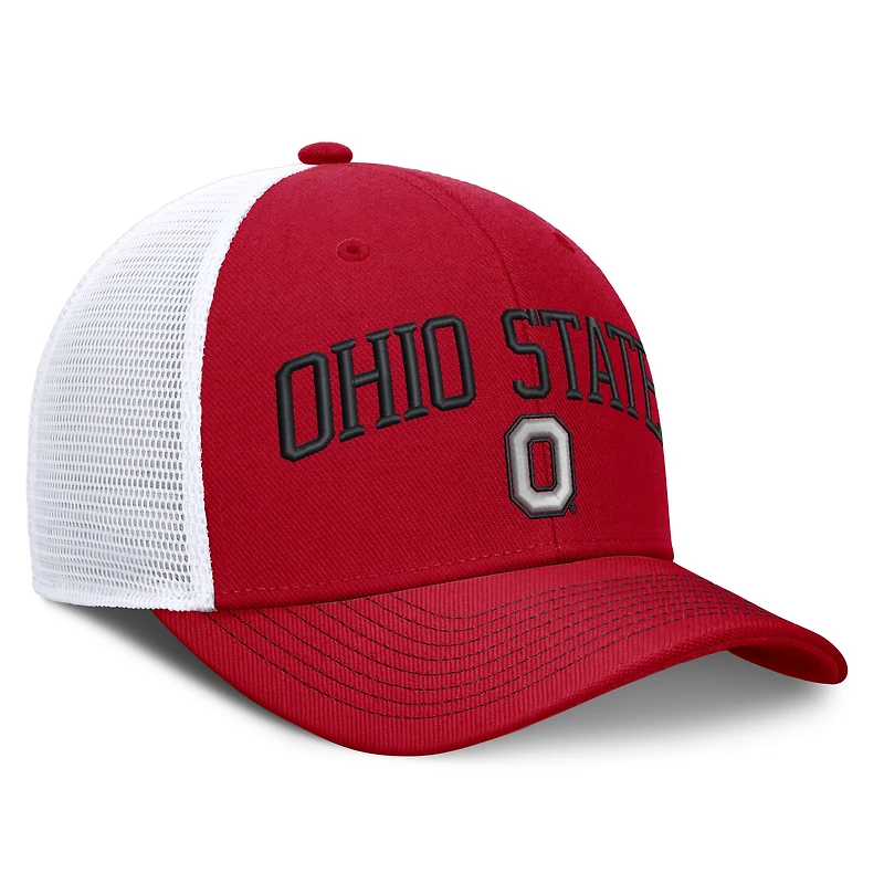 Unisex Nike  Scarlet/White Ohio State Buckeyes Primetime Arched Trucker Adjustable Hat