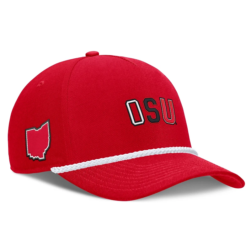 Casquette unisexe Nike Scarlet Ohio State Buckeyes 2026 Basketball Refresh 5 panneaux à taille corde