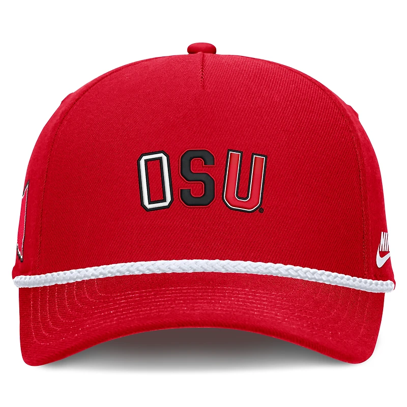 Casquette unisexe Nike Scarlet Ohio State Buckeyes 2026 Basketball Refresh 5 panneaux à taille corde